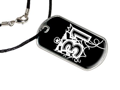 31 - October Halloween - Military Dog Tag Black Satin Cord Necklace
