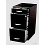 The Organizer Black Three Drawer Filing Cabinet