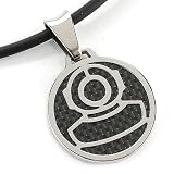 Invicta Carbon Fiber Diver Charm Rubber Cord Necklace