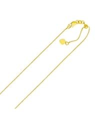 0.70mm 14K Yellow Gold Adjustable Box Chain