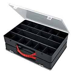 Sortimentskasten Duo Organizer Kunststoff schwarz 355x260x120 Klarsichtdeckel 36 F�cher