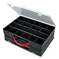 Sortimentskasten Duo Organizer Kunststoff schwarz 355x260x120 Klarsichtdeckel 36 F�cher