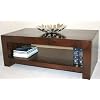 Homescapes - Dakota - Rectangular�Coffee Table with Storage Shelf - Dark - 100% Solid Mango Hard Wood - ( No Veneer ) Hand Crafted Furniture