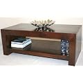 Homescapes - Dakota - Rectangular�Coffee Table with Storage Shelf - Dark - 100% Solid Mango Hard Wood - ( No Veneer ) Hand Crafted Furniture