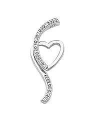Platinum Diamond Heart Pendant - 0.08 Ct. -- LIFETIME WARRANTY