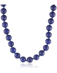 14k Yellow Gold 8mm Lapis Lazuli Bead Necklace, 17"