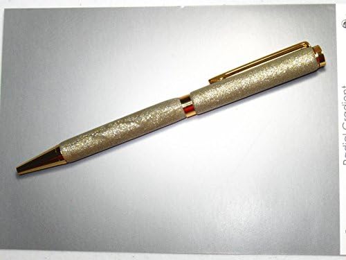 Handmade Polymer Ballpoint Ink Pen Glitter Gold 24kt