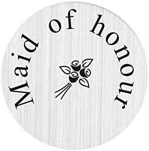 ZMZY Stainless Steel Floating Charms Maid of Honour Plates Fits Glass Living Locket (Pack of 2)