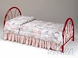 Red Finish Twin Size Headboard & Footboard Acs002054