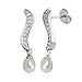 Rhodium Plated Sterling Silver Fresh Water Pearl title=