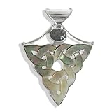 Sterling Silver Black Mother-of-Pearl Celtic Design and Black Star Pendant By Sajen