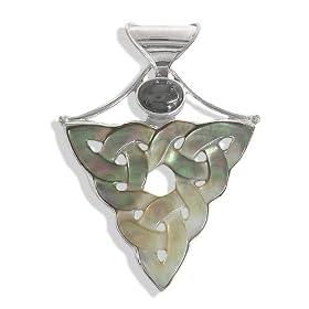 Sterling Silver Black Mother-of-Pearl Celtic Design and Black Star Pendant By... by Amazon.com Collection