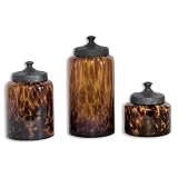 Set of 3 Transparent Glass Spheres