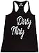 Shop4Ever® Dirty Thirty Women's Racerback Tank Top Sayings Tank Tops Medium Black 0