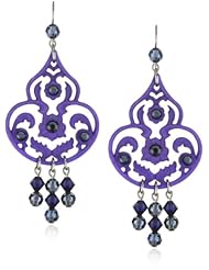 Tarina Tarantino "Classic" Navy Chandelier Style Earrings
