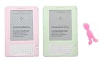 2 Pack Silicone Skin Case Cover + Pink Human Shape Smart Wrap for Amazon Kindle 2