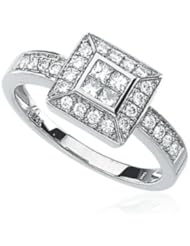 Invisible Set Diamond Ring in 14k White Gold