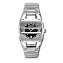 Harley Davidson Men's Silver Bracelet Watch Logo Shaped Dial 76B35