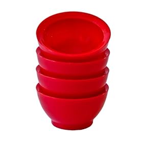 Calibowl LaJolla Stack Set of 4 Plastic Soup Cereal Bowls, Red by 