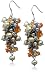 Jewelry : Natural/Dyed Freshwater Cultured Pearl & Carnelian Cluster Dangle Earrings