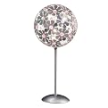 Metal Flower Lamp with Gems - Silver/Pink (17.5" H)