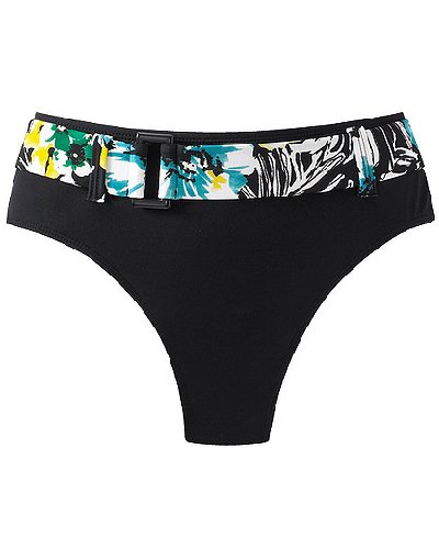High-waist belted bikini bottom