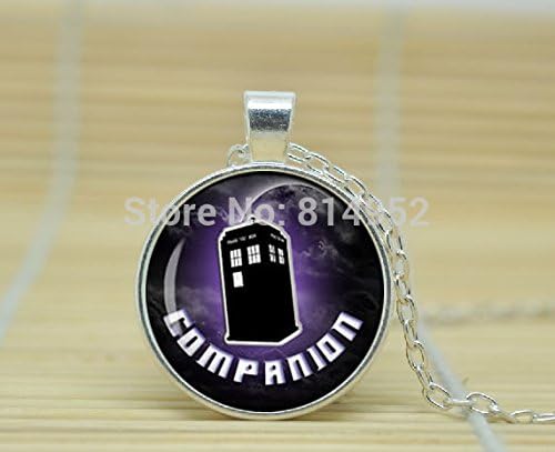 VintaStore Art Glass Necklace Time Lord Companion Doctor Who Tardis Necklace A3355