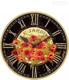 IMAGE OF Le Jardin Red Poppy Wall Clock - 12628-24