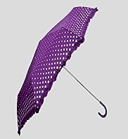 Spot Print Frill Crook Umbrella