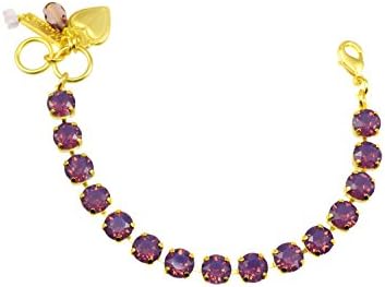 Mariana Yellow Gold Plated Swarovski Crystal Tennis Bracelet