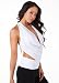 Sexy Revealing Backless Low Draped Neck Top with Trendy Rhinestone Accent from Hot Fa...