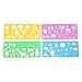 Uxcell Plastic Students Children Templates Drawing Ruler, 4 Pieces