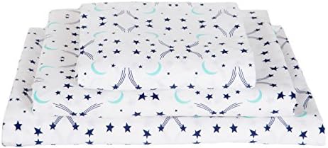 Kuviez Kids Button Up Bedding Star Pops and Moon Drops 3 Piece Twin Sheet Set