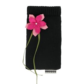 Kit Mobile Trendz Sock with Pink Ribbon Flower - Black