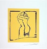 Embrace Light Yellow by Alfred Gockel,13 in. x 14.2 in.