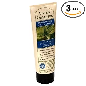 Avalon Organics Moisturizing Cream Shave, Peppermint, 8-Ounces (Pack of 3)