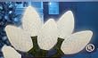 Set of 25 LED Diamond Cut C9 White Christmas Lights Green Wire #ES62-419