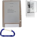 Premium Rubberized Silicone SKin Case (Smoke), Screen Protector / Guard, and Free Carabiner Key Chain for the Amazon Kindle DX (9.7 Inch Screen)