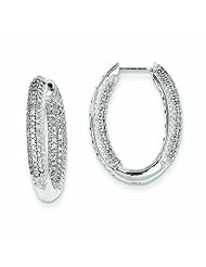 0.8 Carat 14K White Gold Diamond In - Out Hinged Hoop Earrings