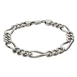 Eve's Addiction Men's Stainless Steel Figaro Bracelet