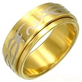 Image of Men's 18ct Gold Plated Spinning/Worry Ring 8mm