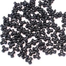 11mm Plastic Tri Bead, Black Opaque, 100/Pkg