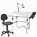 FourPiece Drafting Set with Task Chair White Top/White Base