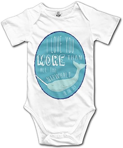 Love You More Than All The Narwhals Infant Boys Girls Baby Onesie Clothes Organic