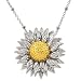 Lovely Sunflower C.Z. Silver Pendant