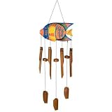 Outdoor Living : Asli Arts Collection CTF342 Tropical Fish Chime in Orange and Blue