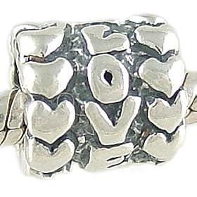 Love Solid Sterling Silver Message Bead fits European Charm Bracelet