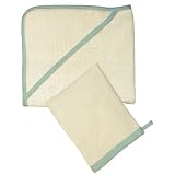 Tadpoles Sage Organic Hooded Towel & Mitt Set