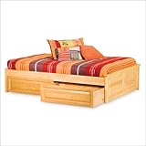 Twin Atlantic Furniture Concord Platform Bed with Raised Panel Footboard in Natural Maple