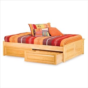 King Atlantic Furniture Concord Platform Bed with 2 Raised Panel Footboards in Natural Maple